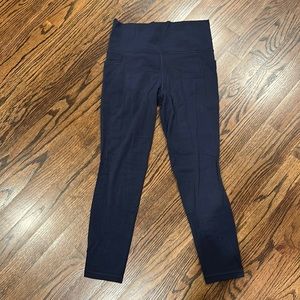 Athleta Salutation Stash Pocket II 7/8 Tight, Navy, Size S, New Without Tags